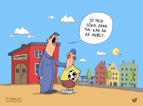 Thomas Luft, Cartoon, Lustig, Fußball, Glaser